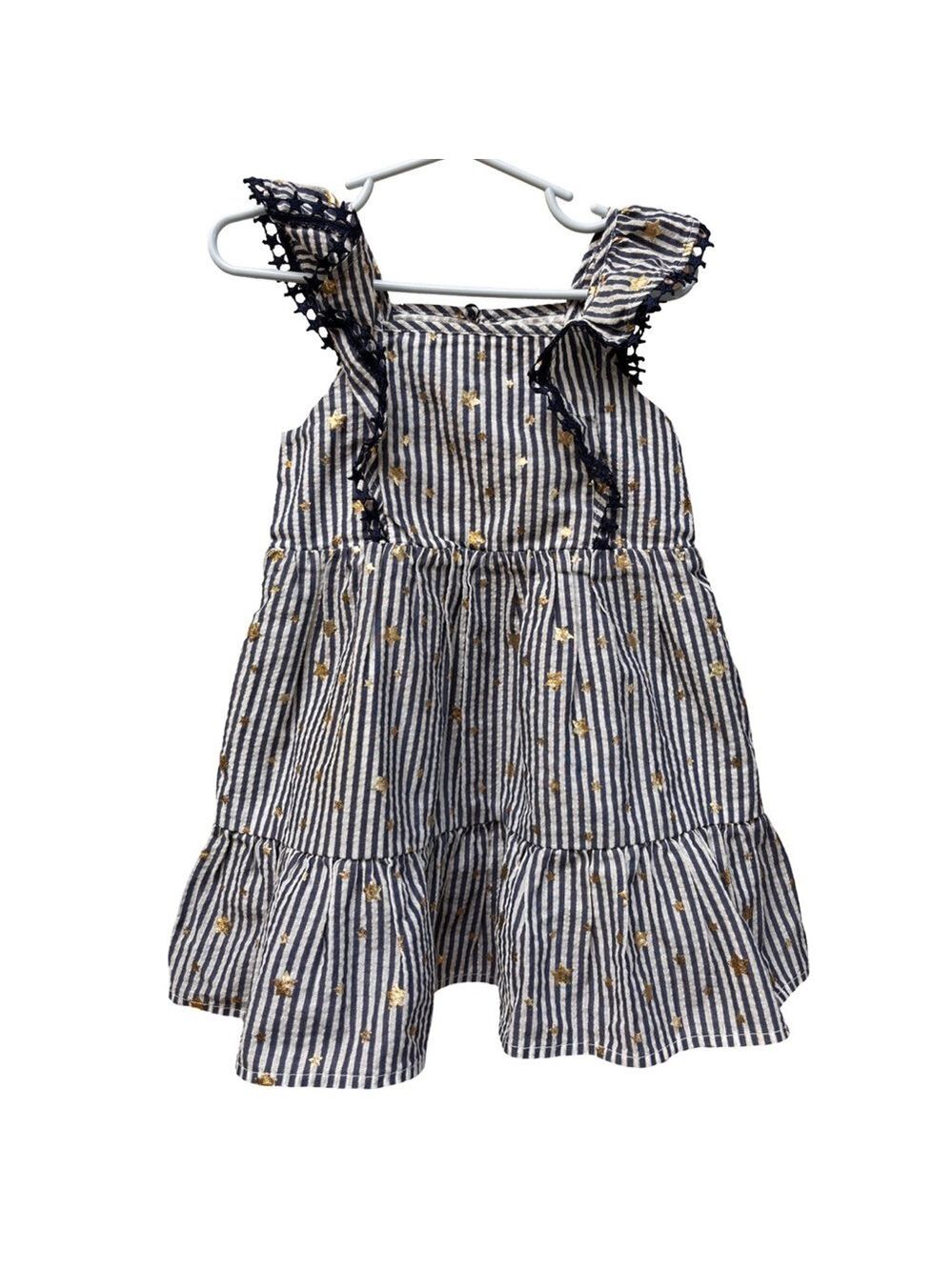 Cat & Jack Blue Stripe Gold Star Sleeveless Dress 2T (3 for $12 item)
